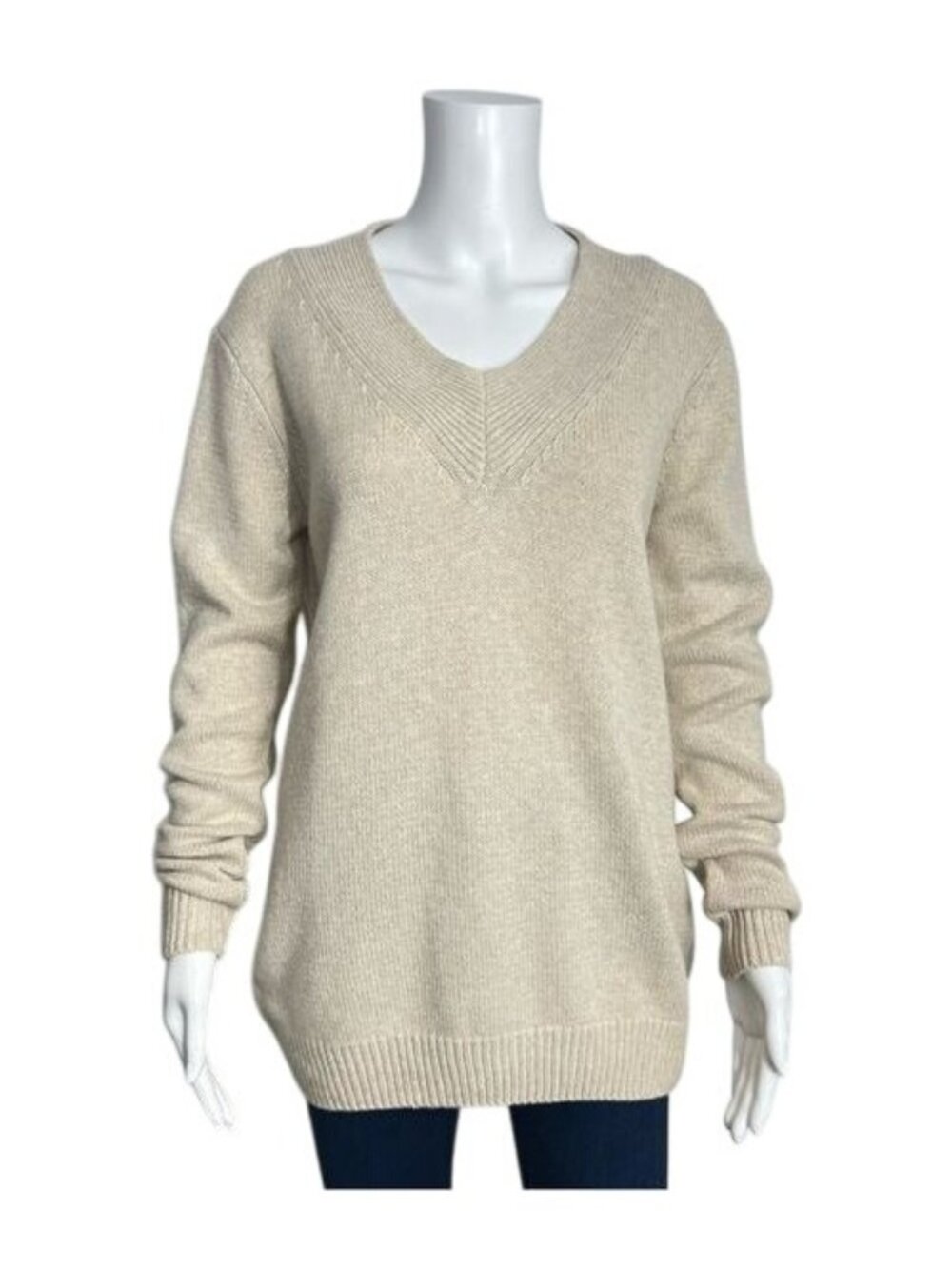 One Grey Day V Neck Tunic Sweater - XS